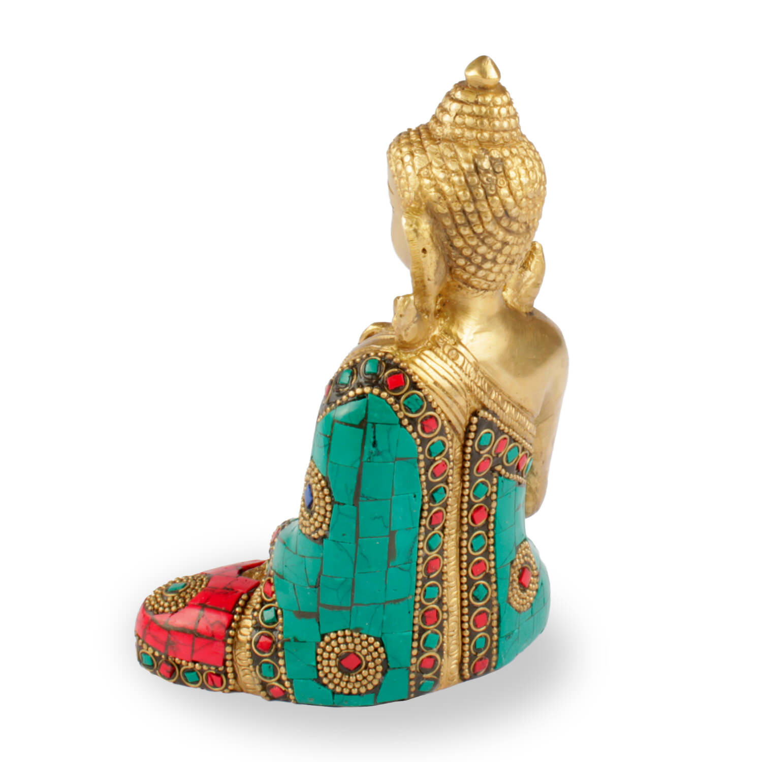 Buddha szobrok - Buddha szobor - Mudra tanítása - Sárgaréz - 16 cm  "Vitarka Mudra" - a szobor helyzete azt jelenti, hogy "Buddha tanításainak