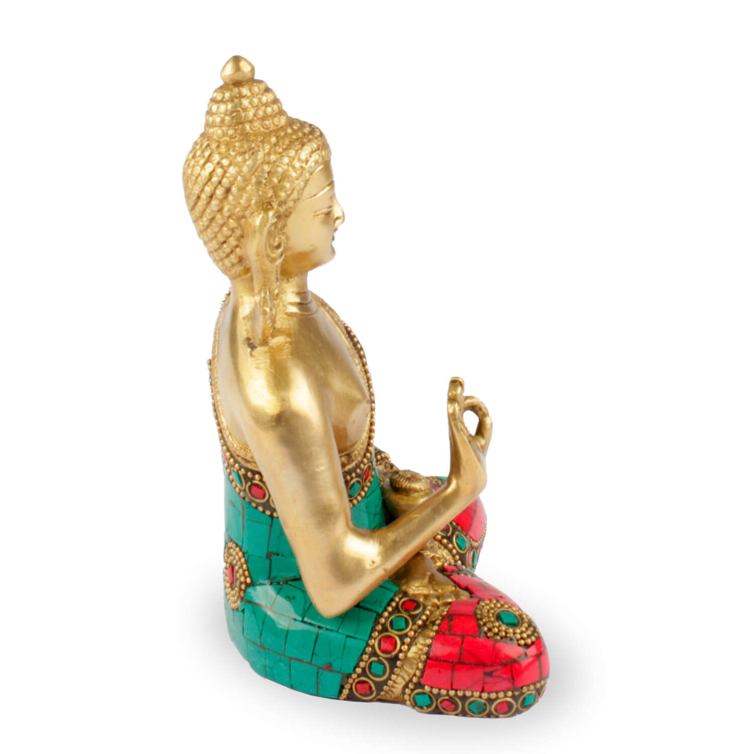 Buddha szobrok - Buddha szobor - Mudra tanítása - Sárgaréz - 16 cm  "Vitarka Mudra" - a szobor helyzete azt jelenti, hogy "Buddha tanításainak