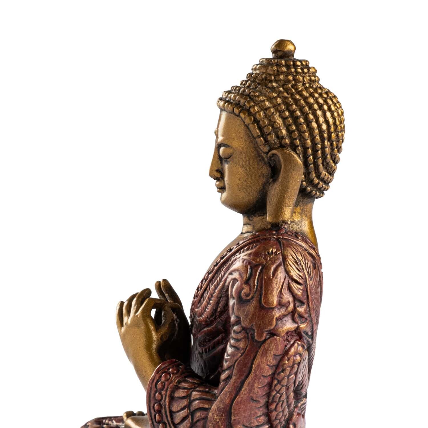 Buddha szobrok - Buddha szobor - A Dharma kereke - Színes - 13 cm  K&eacute;zzel k&eacute;sz&iacute;tett term&eacute;k Thaif&ouml;ldről. Ebben 
