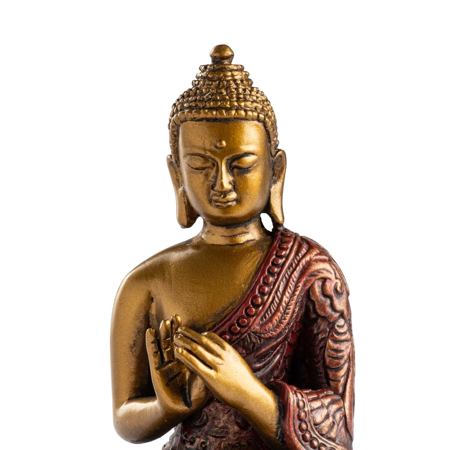 Buddha szobrok - Buddha szobor - A Dharma kereke - Színes - 13 cm  K&eacute;zzel k&eacute;sz&iacute;tett term&eacute;k Thaif&ouml;ldről. Ebben 