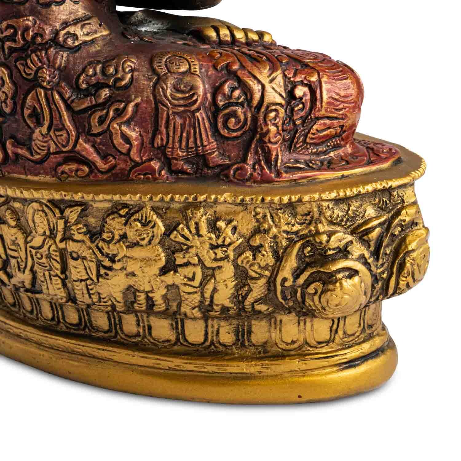 Buddha szobrok - Amitabha Buddha Meditáló - Színes szobor - 30 cm   Buddha Amithaba - Vágy és ragaszkodás. Amithaba Buddha egyike az 5 transzce