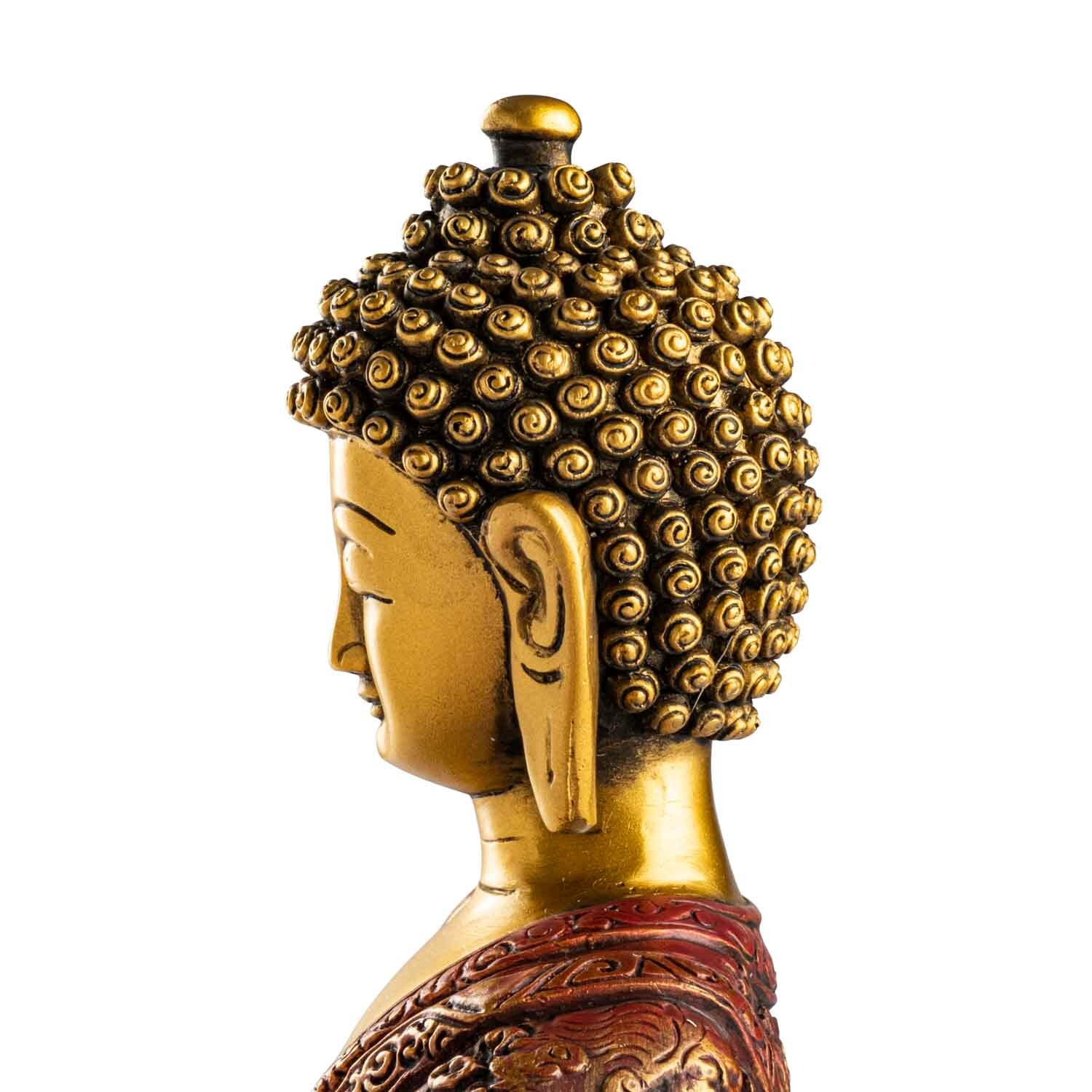 Buddha szobrok - Amitabha Buddha Meditáló - Színes szobor - 30 cm   Buddha Amithaba - Vágy és ragaszkodás. Amithaba Buddha egyike az 5 transzce