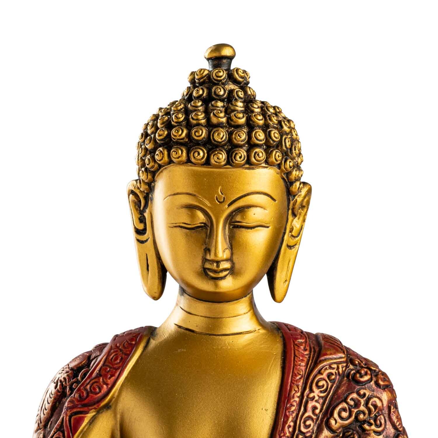 Buddha szobrok - Amitabha Buddha Meditáló - Színes szobor - 30 cm   Buddha Amithaba - Vágy és ragaszkodás. Amithaba Buddha egyike az 5 transzce
