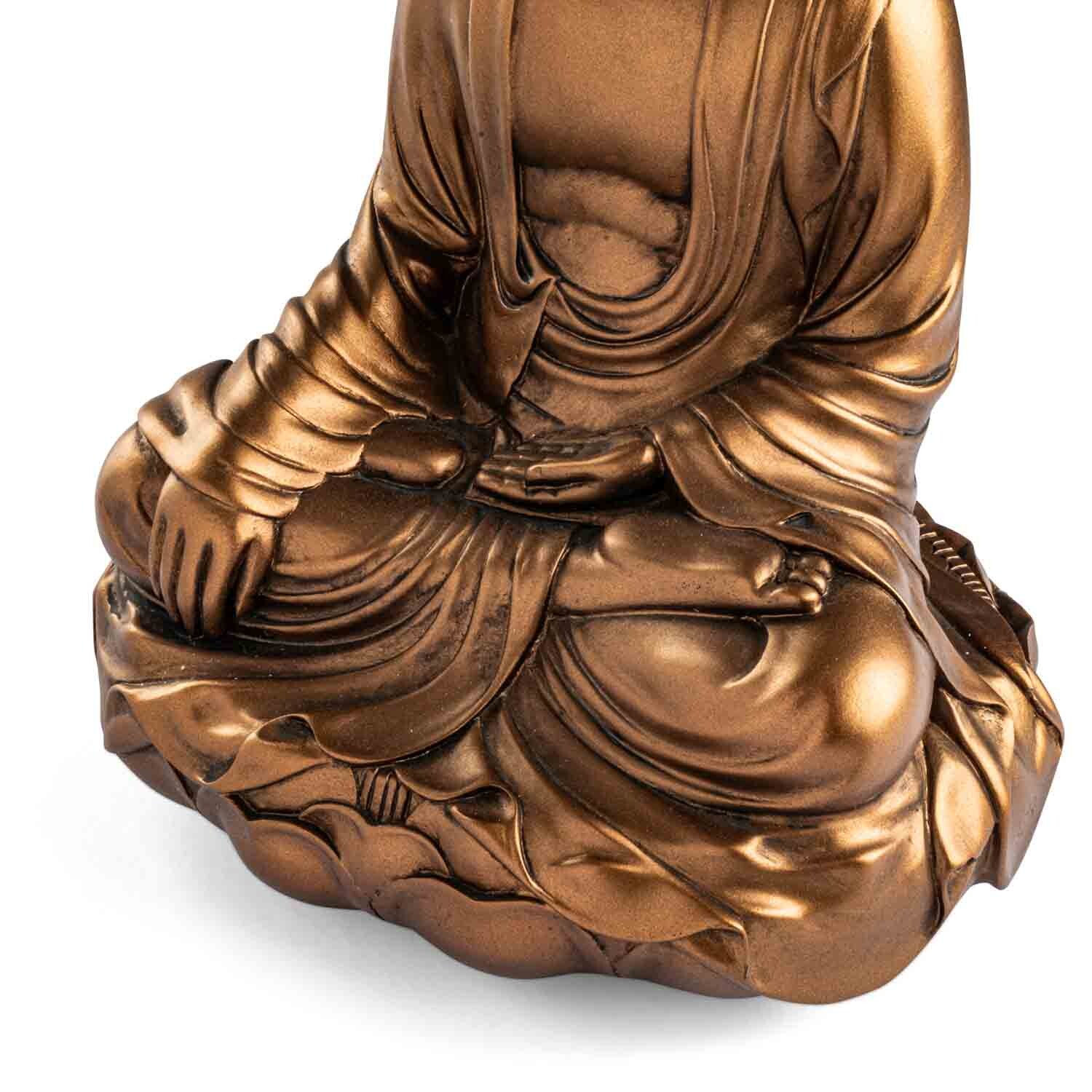 Buddha szobrok - Buddha szobor - Megérinti a földet - Bronz színű - 29 cm  Ebben a mudr&aacute;ban, a Bhumisparsa Mudr&aacute;ban Buddha bal keze az & 
