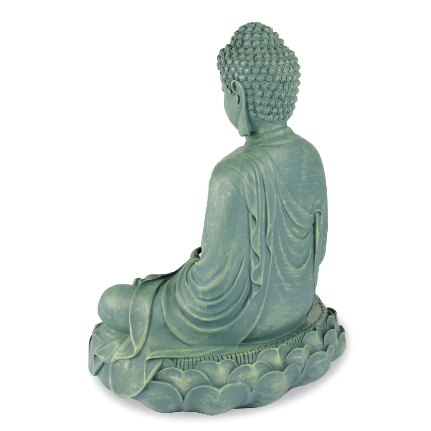 Buddha szobrok - Buddha szobor - Meditáló - Zöldeskék - 29 cm  Ez a gy&ouml;ny&ouml;rű z&ouml;ld Buddha a h&aacute;zban vagy a kertben tal 