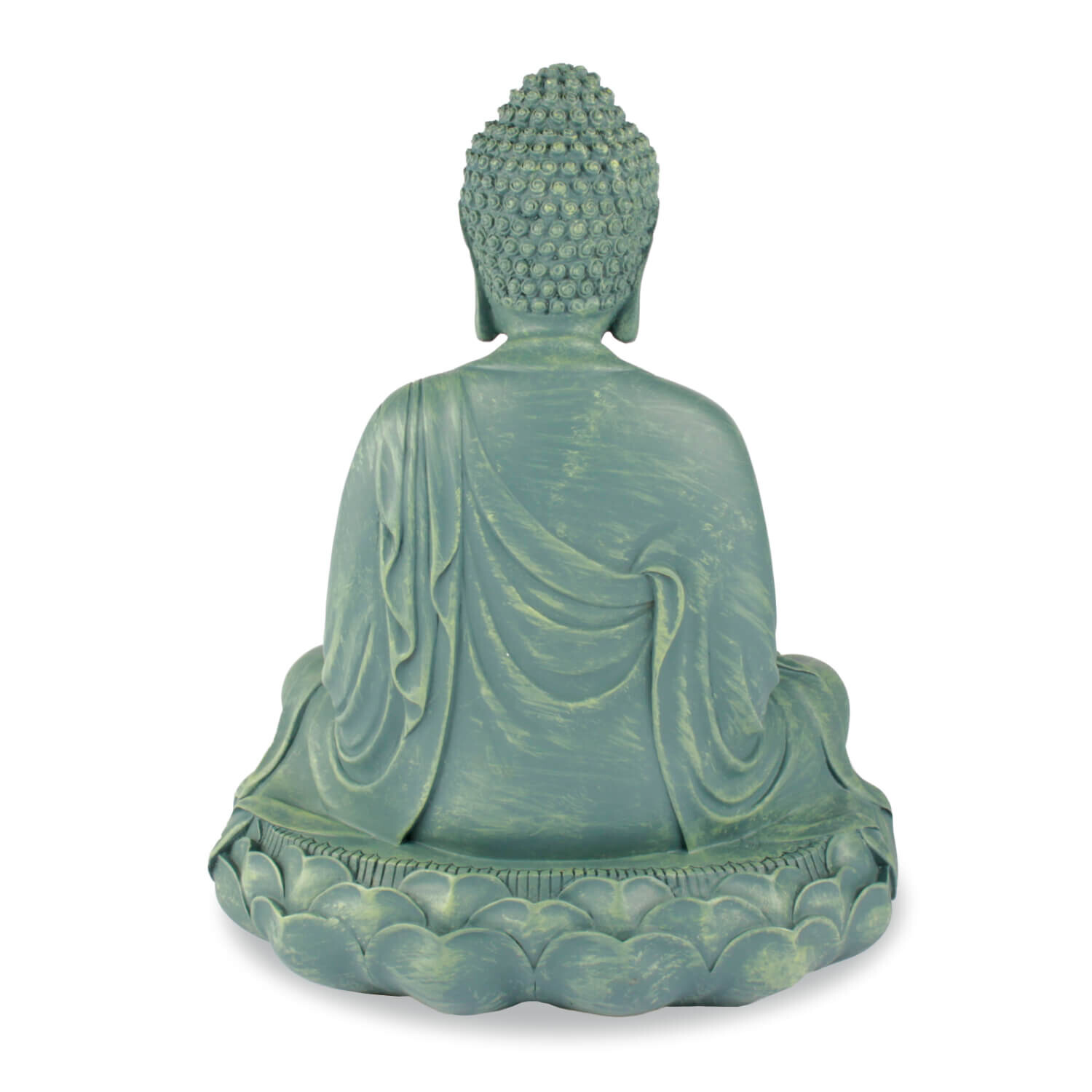 Buddha szobrok - Buddha szobor - Meditáló - Zöldeskék - 29 cm  Ez a gy&ouml;ny&ouml;rű z&ouml;ld Buddha a h&aacute;zban vagy a kertben tal 