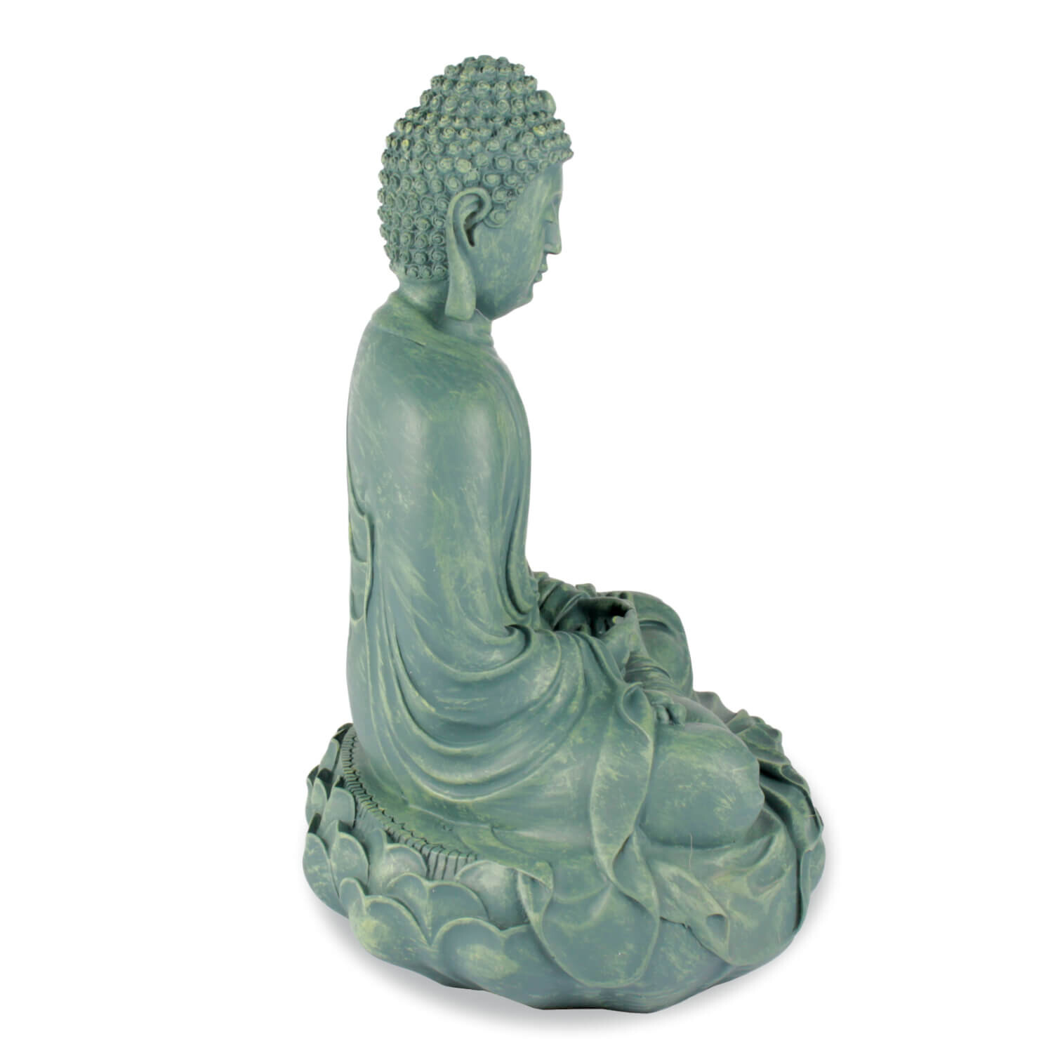 Buddha szobrok - Buddha szobor - Meditáló - Zöldeskék - 29 cm  Ez a gy&ouml;ny&ouml;rű z&ouml;ld Buddha a h&aacute;zban vagy a kertben tal 