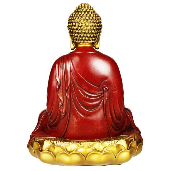 Buddha szobrok - Buddha szobor - Meditáló - Piros és Arany - 29 cm  Ez a massz&iacute;v &eacute;s neh&eacute;z Buddha szobor medit&aacute;ci&oa 