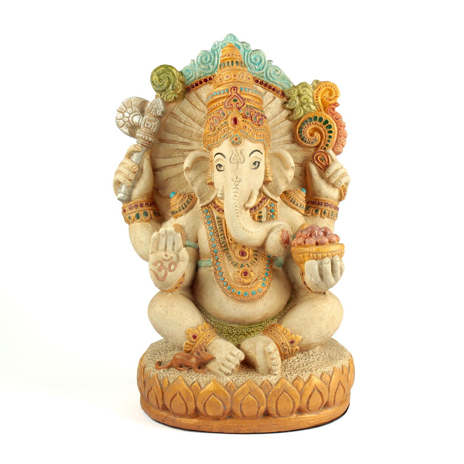 Ganésa szobrok - Ganésa ülő szobor - 35 cm  Ganesha, más néven Ganapati, a bölcsesség és a siker elefántfejű istene. Vá 