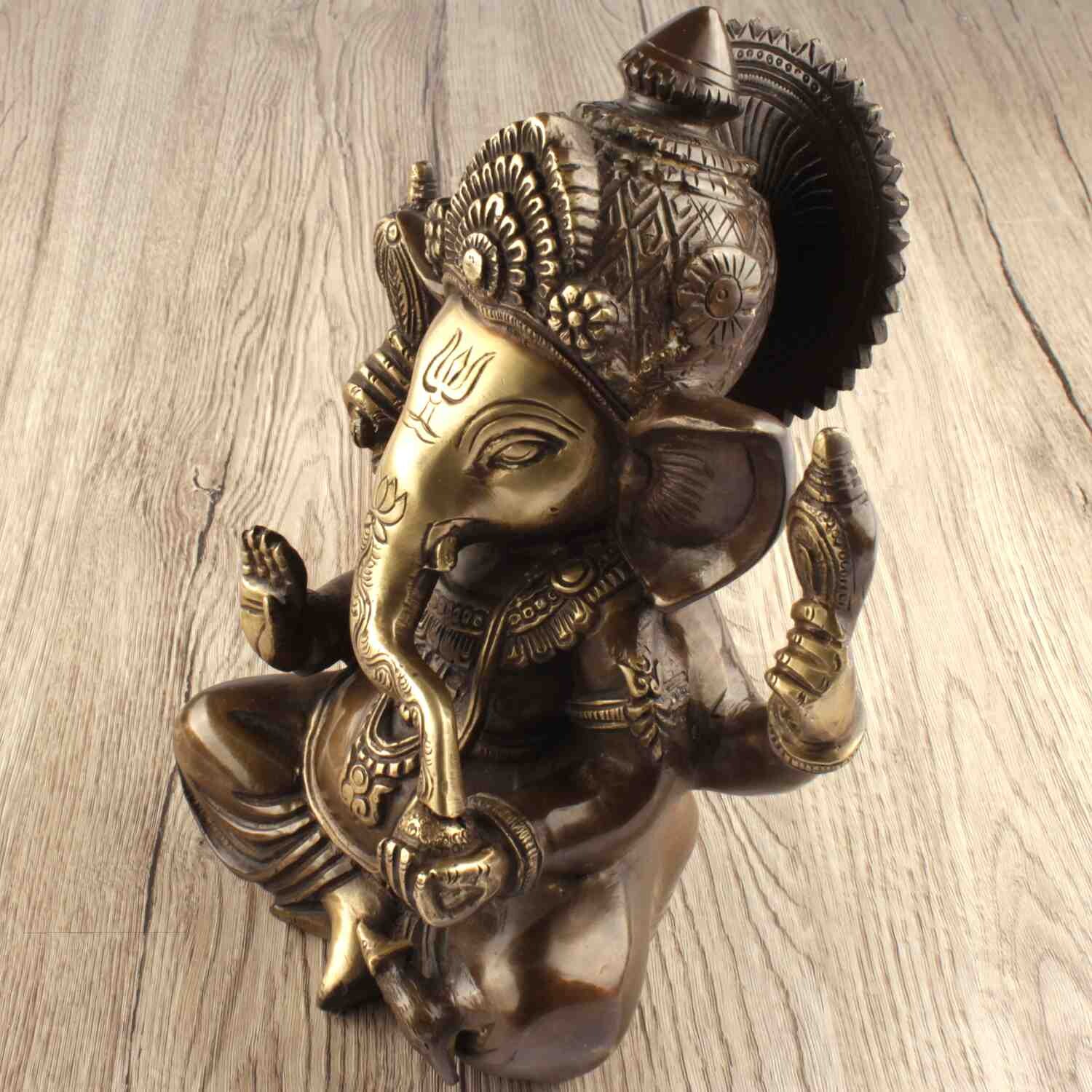 Ganésa szobrok - Ganésa szobor - Sárgaréz - 24 cm  Ganesha, m&aacute;s n&eacute;ven Ganapati, a b&ouml;lcsess&eacute;g &eacute 