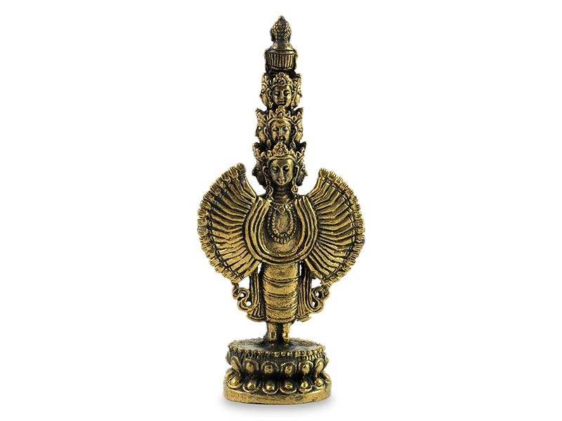 Buddha szobrok - Bodhisattva Avalokiteshvara Buddha Szobor - Sárgaréz - 8 cm   