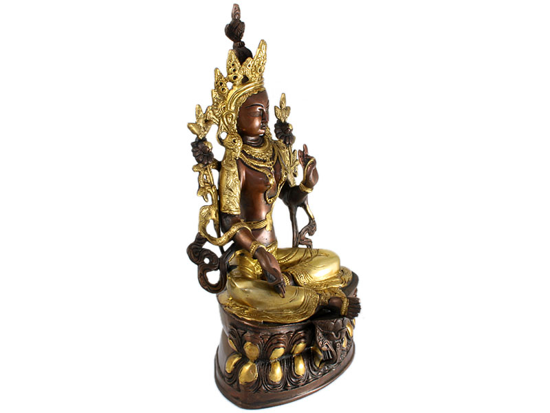 Tara szobrok - Zöld Tara szobor - Sárgaréz - 36 cm   