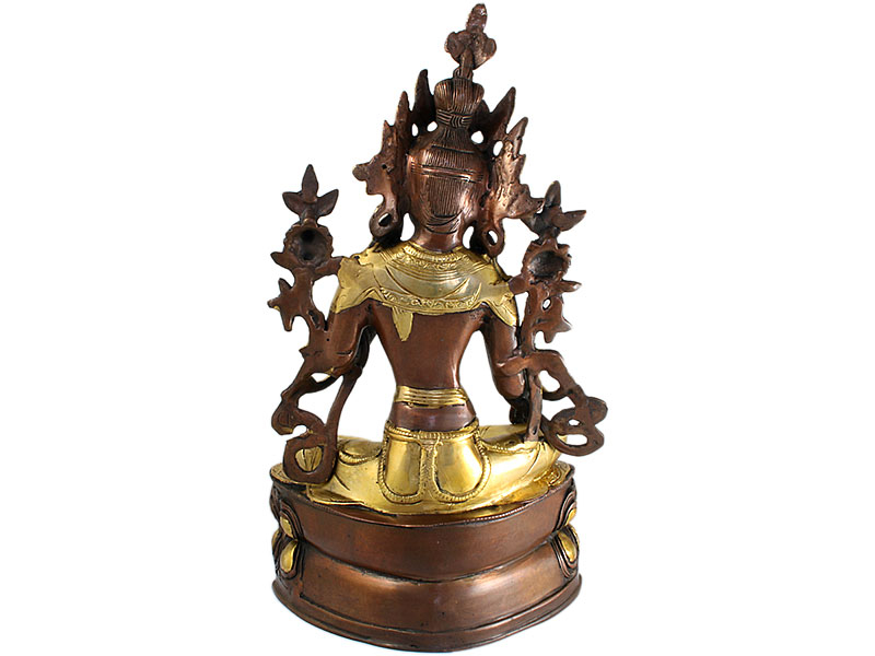Tara szobrok - Zöld Tara szobor - Sárgaréz - 36 cm   
