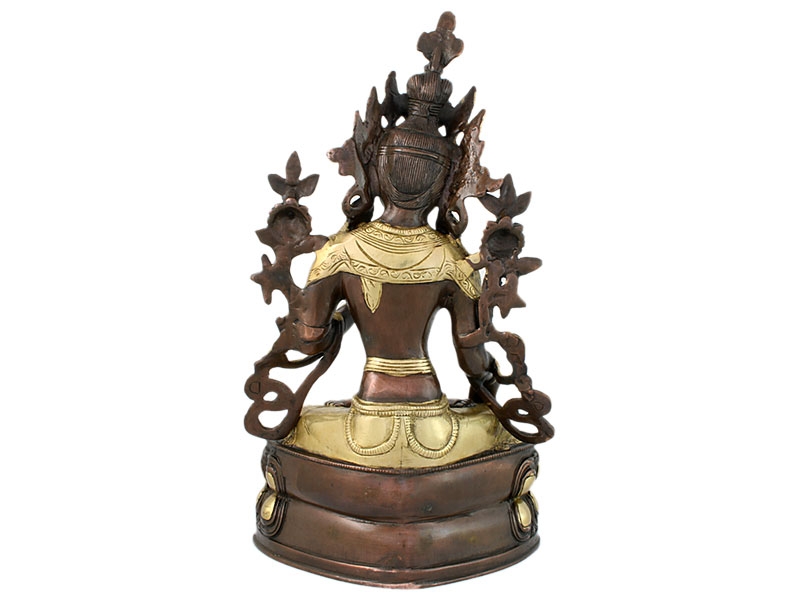 Tara szobrok - Fehér Tara szobor - Sárgaréz - 35 cm   