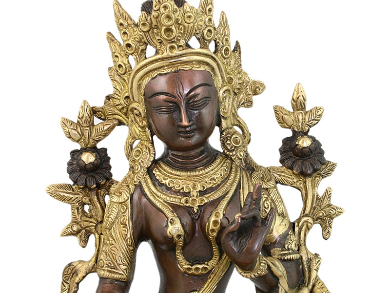 Tara szobrok - Fehér Tara szobor - Sárgaréz - 35 cm   