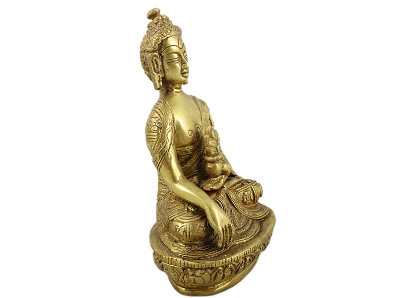 Buddha szobrok - Akshobhya Buddha szobor - Sárgaréz - 15 cm   