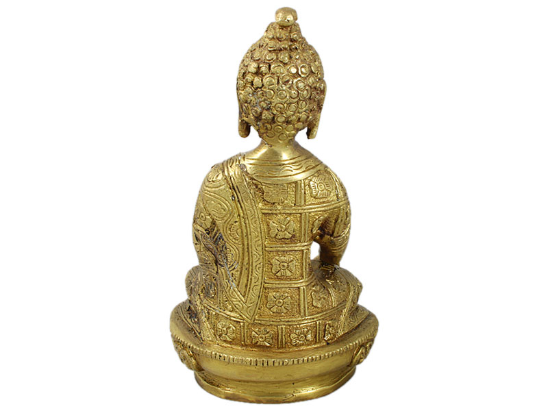 Buddha szobrok - Akshobhya Buddha szobor - Sárgaréz - 15 cm   