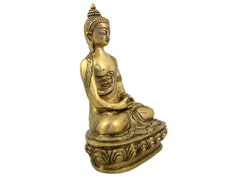 Buddha szobrok - Amitabha Buddha szobor - Sárgaréz - 19,5 cm   