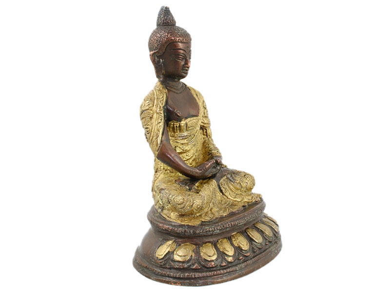 Buddha szobrok - Amitabha Buddha szobor 2 színben - Sárgaréz - 15 cm   