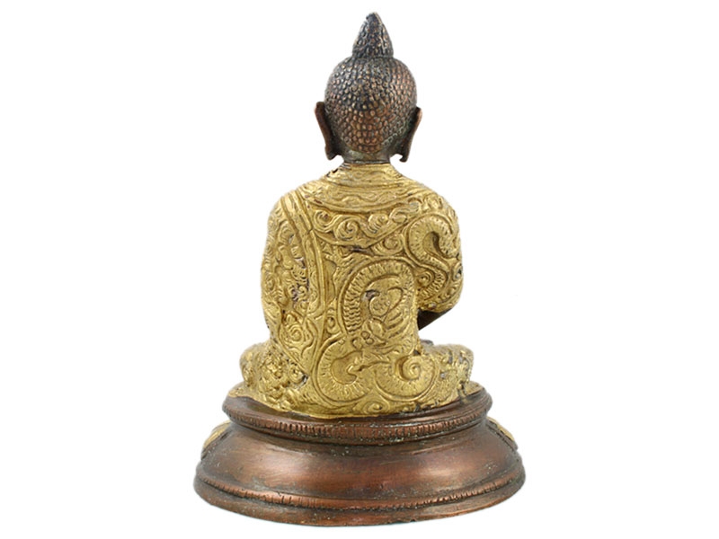 Buddha szobrok - Amitabha Buddha szobor 2 színben - Sárgaréz - 15 cm   