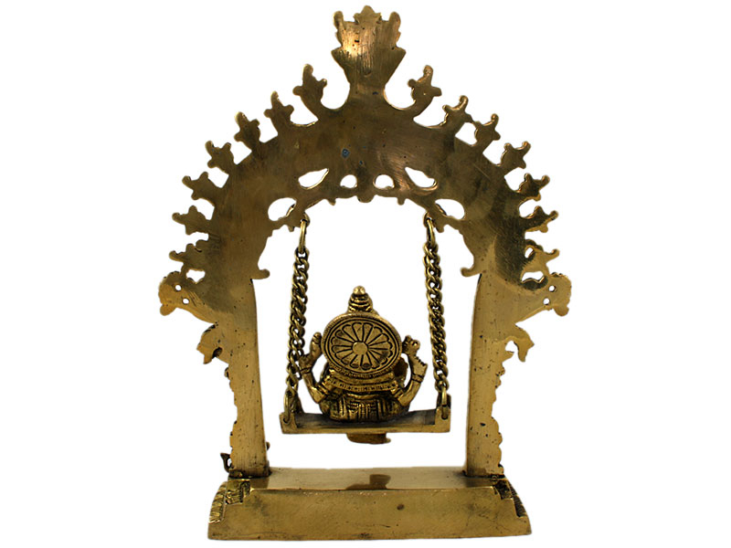 Ganésa szobrok - Ganésa szobor - Hintán ülő - Sárgaréz - 26 cm  Ganesha, m&aacute;s n&eacute;ven Ganapati, a b&ouml;lcsess&eacute;g &eacute 