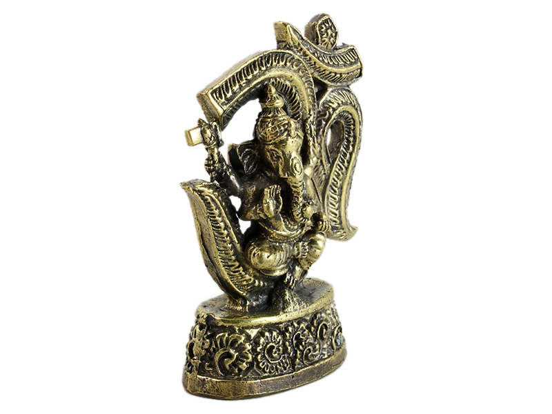 Ganésa szobrok - Ganesha Om szobor - Sárgaréz - 7 cm  Ganesha, m&aacute;s n&eacute;ven Ganapati, a b&ouml;lcsess&eacute;g &eacute 