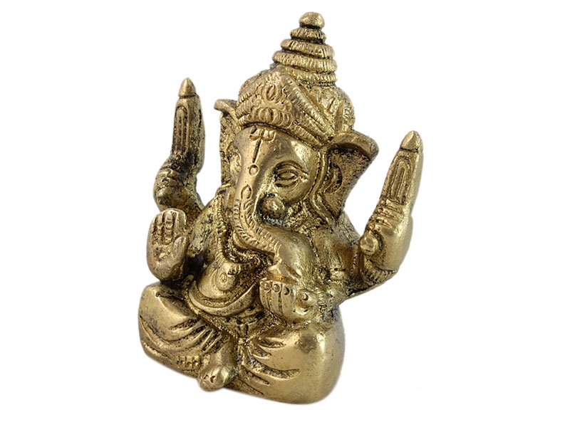 Ganésa szobrok - Ganésa szobor - Sárgaréz - 5,5 cm  Ganesha, m&aacute;s n&eacute;ven Ganapati, a b&ouml;lcsess&eacute;g &eacute 