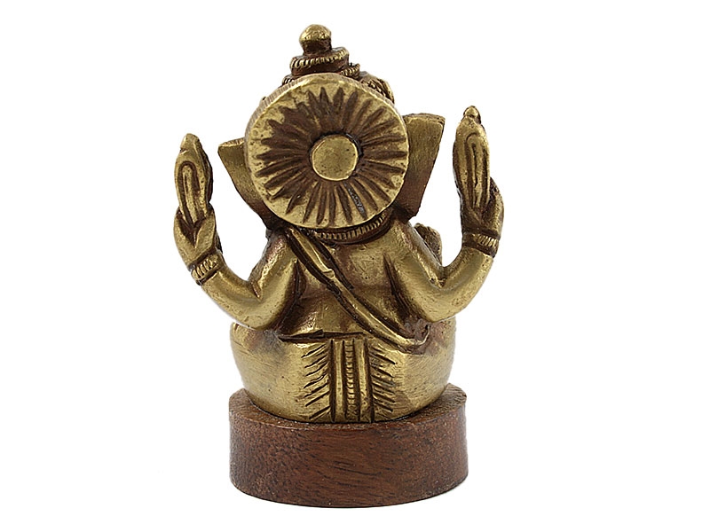 Ganésa szobrok - Ganésa szobor - Sárgaréz, Akácfa - 12 cm  Ganesha, m&aacute;s n&eacute;ven Ganapati, a b&ouml;lcsess&eacute;g &eacute 