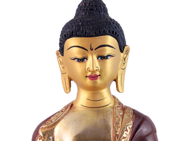 Buddha szobrok - Gyógyító Buddha szobor - Tűzarany - 21 cm   