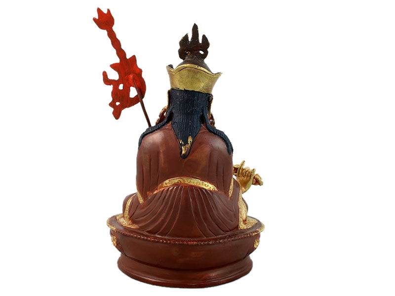 Buddha szobrok - Padmasambhava Guru Rinpoche szobor - Tűzarany - 21 cm   