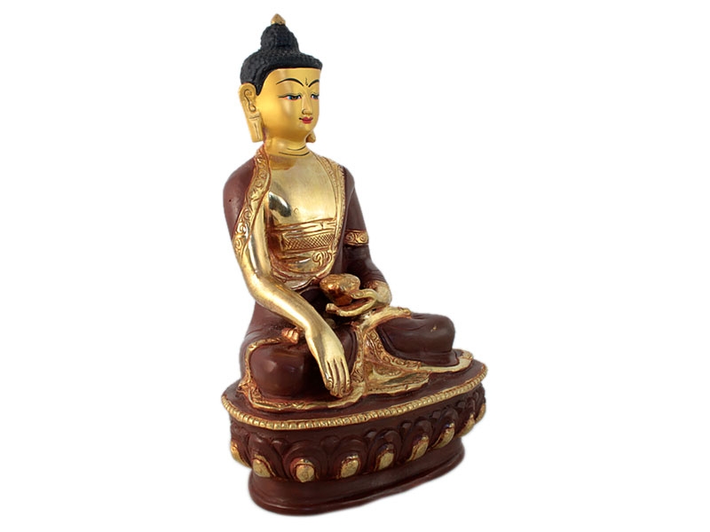Buddha szobrok - Akshobhya Buddha szobor - Tűzarany - 20cm   