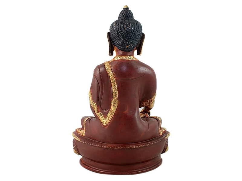 Buddha szobrok - Akshobhya Buddha szobor - Tűzarany - 20cm   