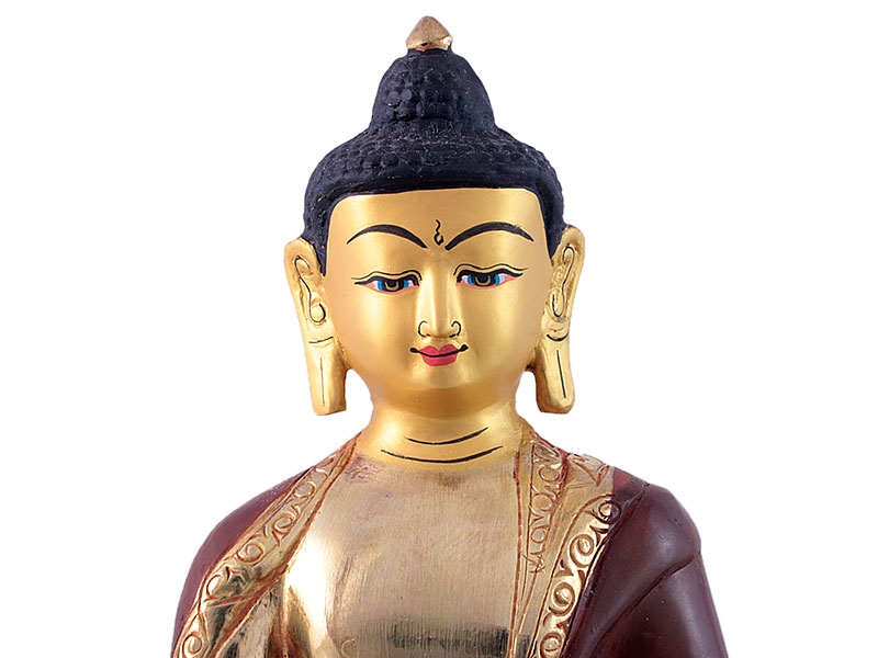 Buddha szobrok - Akshobhya Buddha szobor - Tűzarany - 20cm   