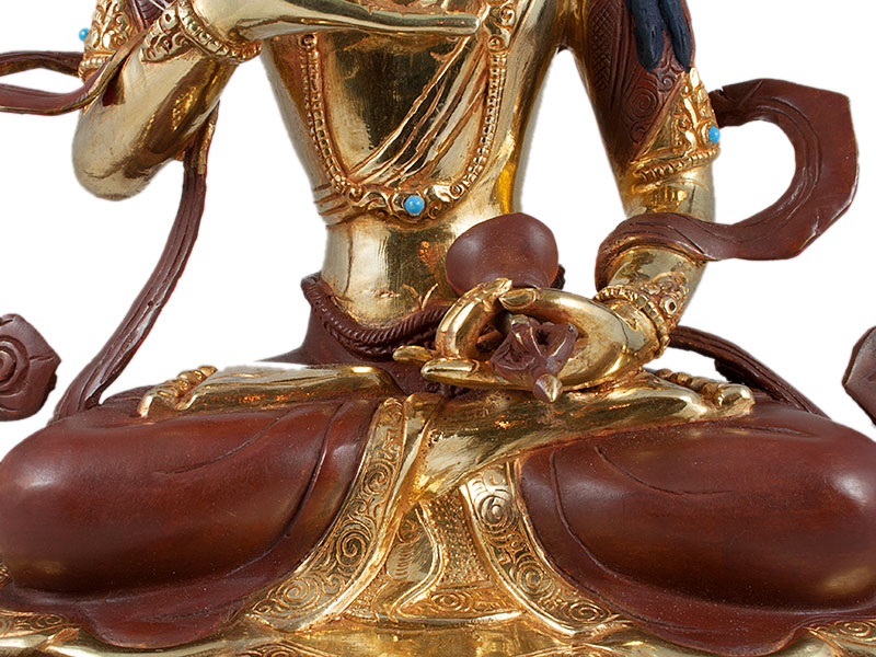 Buddha szobrok - Vajrasattva Buddha szobor - Tűzarany - 48 cm   
