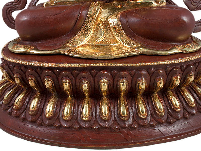 Buddha szobrok - Vajrasattva Buddha szobor - Tűzarany - 48 cm   
