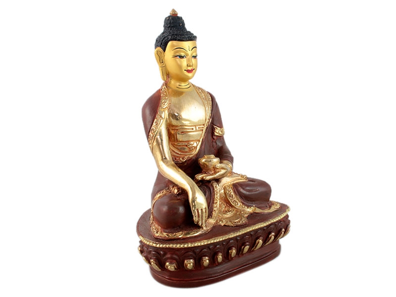 Buddha szobrok - Akshobhya Buddha szobor - Tűzarany - 15 cm   