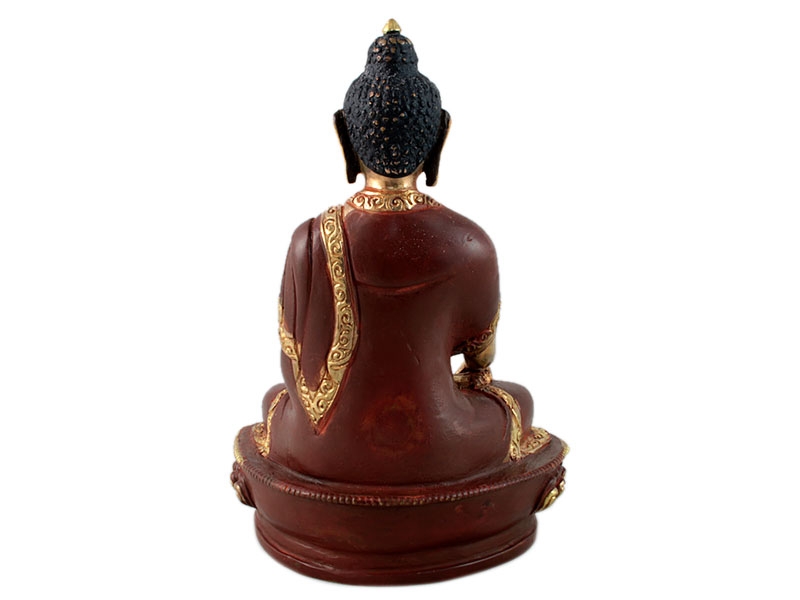 Buddha szobrok - Akshobhya Buddha szobor - Tűzarany - 15 cm   
