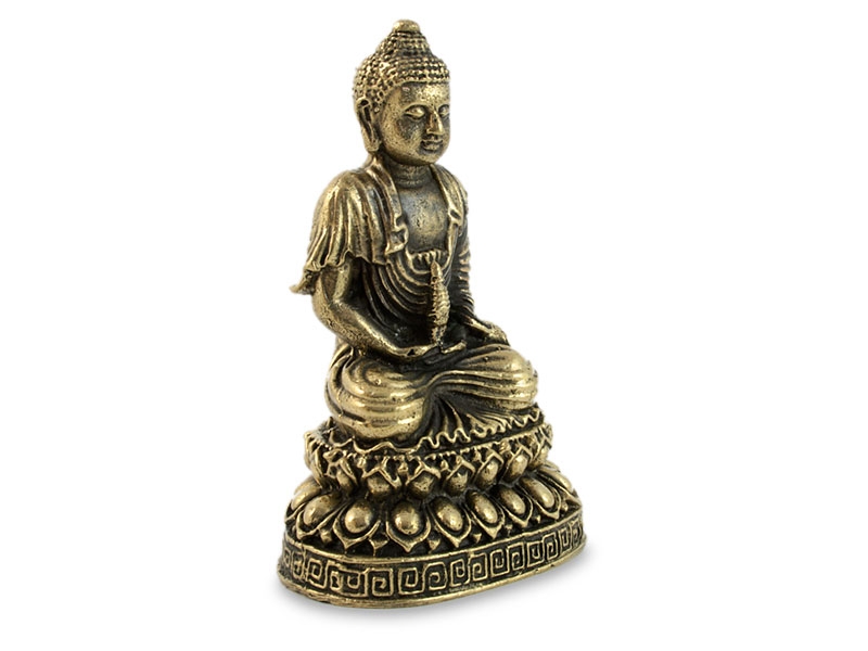 Buddha szobrok - Kis Buddha szobor - Dhyana Mudra - Sárgaréz - 6 cm   
