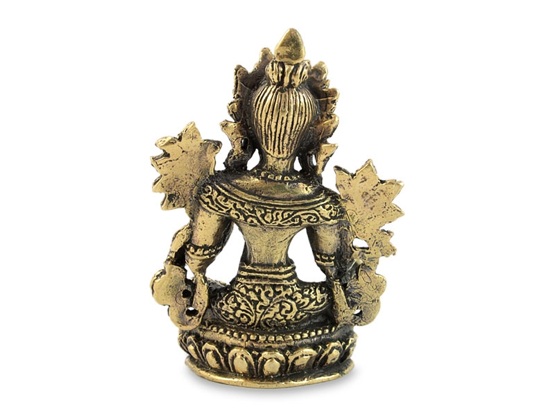 Tara szobrok - Kis Zöld Tara szobor - Sárgaréz - 5 cm