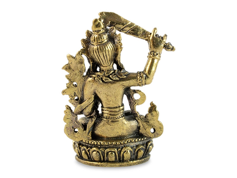 Buddha szobrok - Kis Manjushri szobor - Sárgaréz - 4 cm
