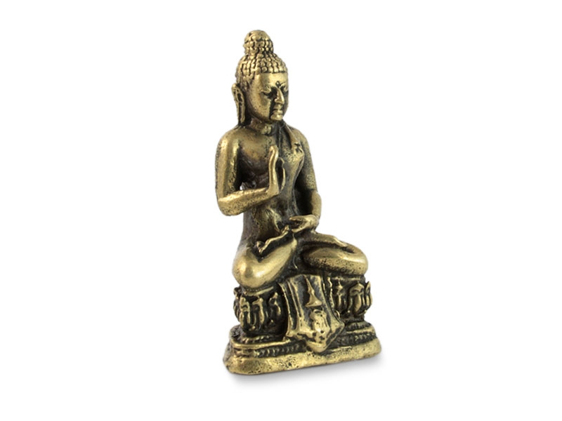 Buddha szobrok - Kis Buddha szobor - Vitarka Mudra - Sárgaréz - 3 cm   