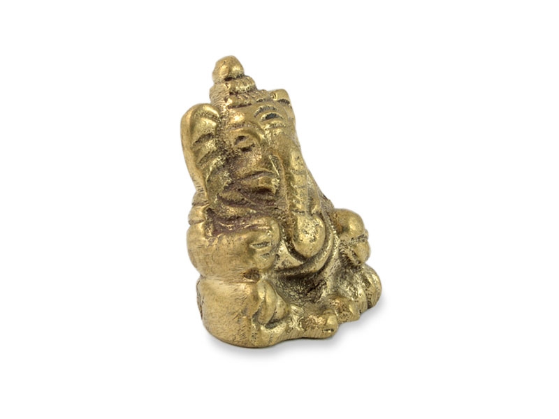 Ganésa szobrok - Kis Ganésa ülő szobor - Sárgaréz - 2 cm  Ganesha, m&aacute;s n&eacute;ven Ganapati, a b&ouml;lcsess&eacute;g &eacute 