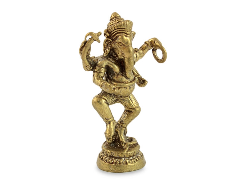 Ganésa szobrok - Kis Ganésa táncoló szobor - Sárgaréz - 3 cm  Ganesha, m&aacute;s n&eacute;ven Ganapati, a b&ouml;lcsess&eacute;g &eacute 
