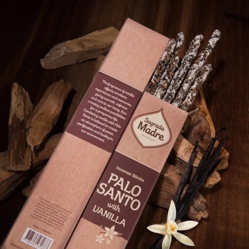 Sagrada Madre Palo Santo füstölők - Sagrada Madre-Palo Santo with Vainilla - Palo Santo és Vanília Füstölőpálca  A Sagrada Madre Palo Santo tömjén 100%-ban egyedülálló természetes tömjén,  