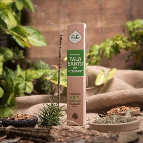 Sagrada Madre Palo Santo füstölők - Sagrada Madre - Palo Santo with Rosemary - Palo Santo és Rozmaring Füstölőpálca  A Sagrada Madre Palo Santo tömjén 100%-ban egyedülálló természetes tömjén,  