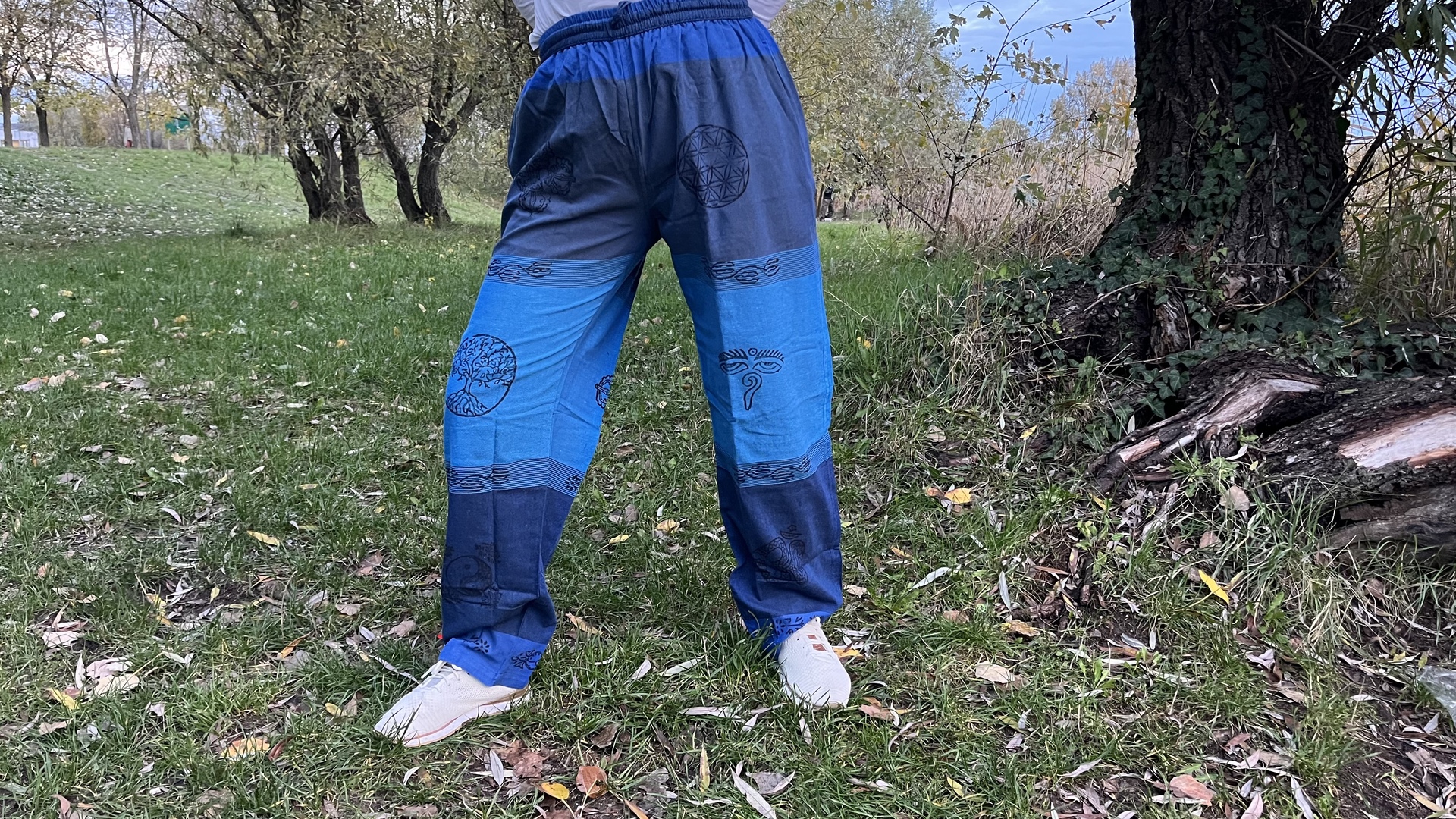 Nepáli férfi nadrág - Nepáli Unisex nadrág - kiralykék  <span style="font-size: 1rem;">A királykék színű, laza szabású nepáli unisz 