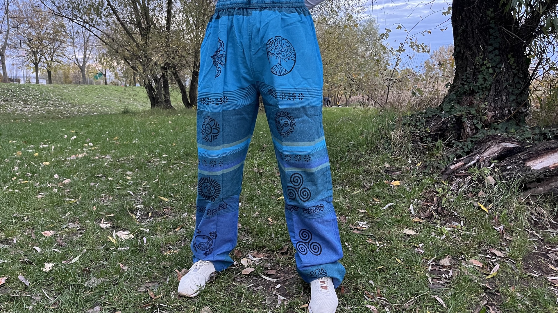 Nepáli férfi nadrág - Nepáli Unisex nadrág - Türkizkék   
