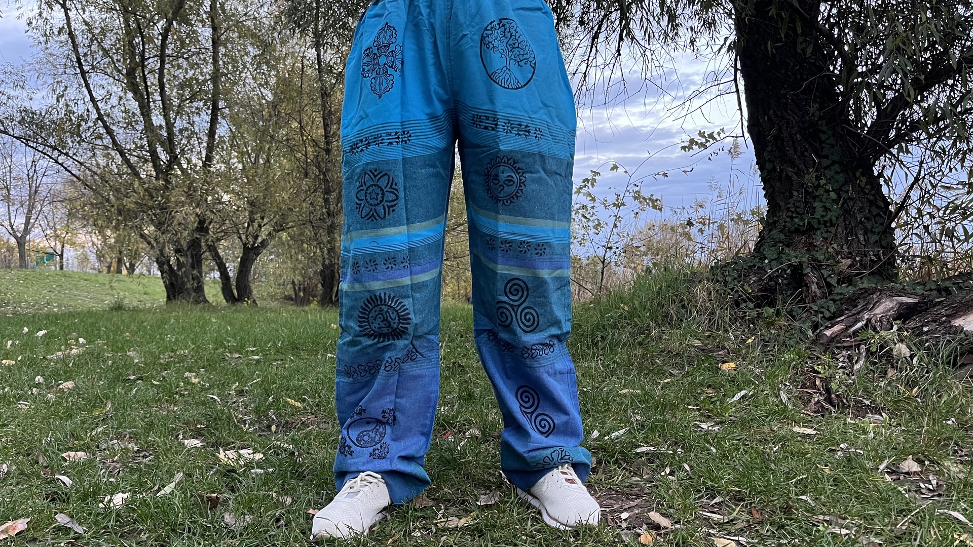 Nepáli férfi nadrág - Nepáli Unisex nadrág - Türkizkék   