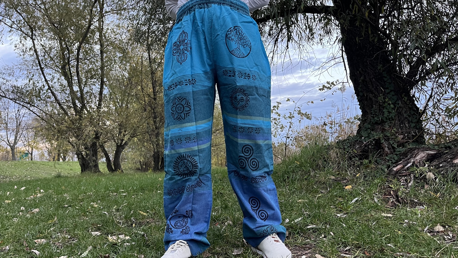 Nepáli férfi nadrág - Nepáli Unisex nadrág - Türkizkék   