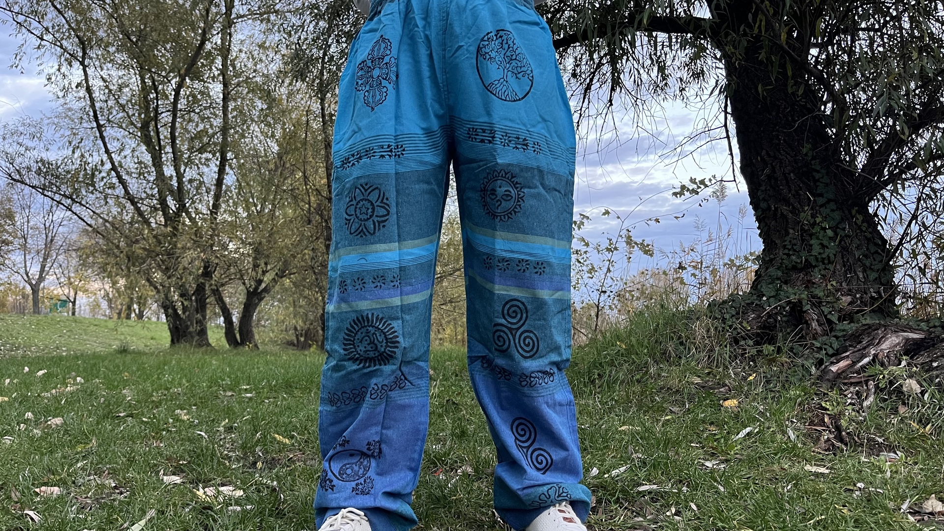 Nepáli férfi nadrág - Nepáli Unisex nadrág - Türkizkék   
